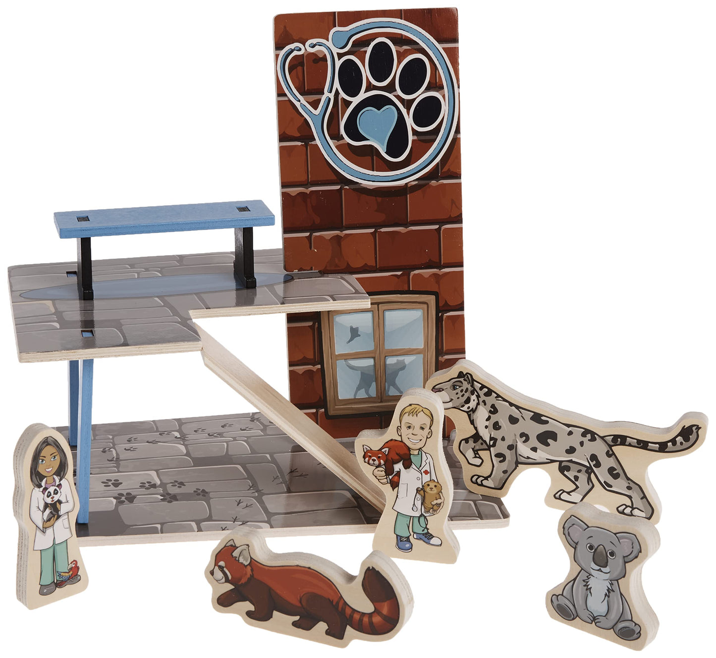 Wild Republic, Woodkins Veterinarian Wooden Playset, Gift for Kids, Great for Innovative Play, Eco Friendly, six Piece Boxed Set