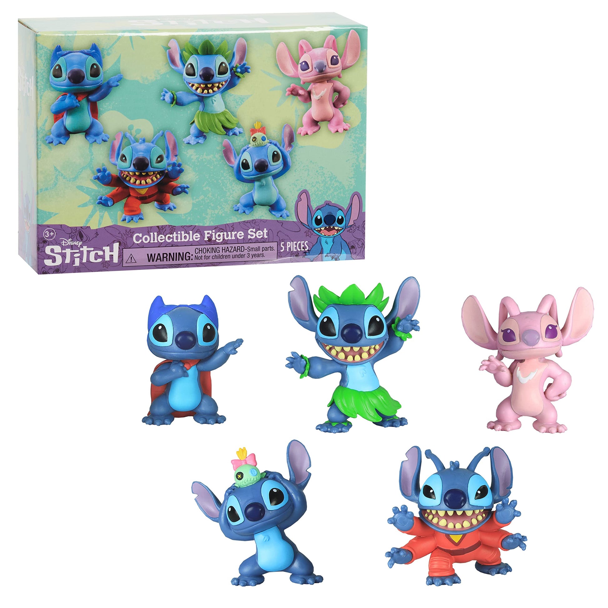 Disney’s Lilo & Stitch Collectible Stitch Figure Set, 5-pieces, Kids Toys for Ages 3 Up by Just Play