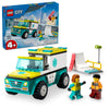 LEGO City Emergency Ambulance and Snowboarder Toy Vehicle Playset for Kids, Boarder and Paramedic Minifigures, Imaginative Pretend Play Winter Toy
