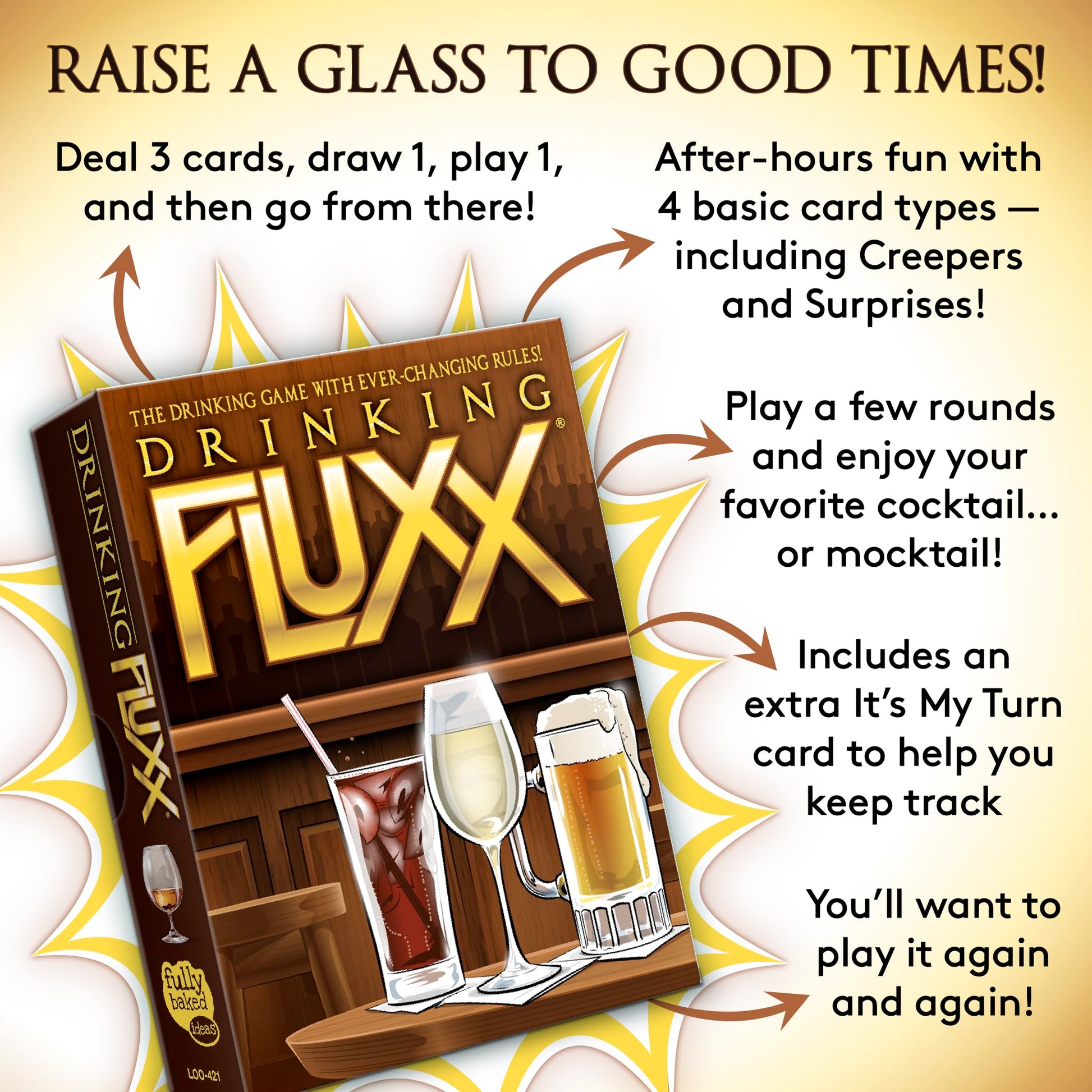 Looney Labs Drinking Fluxx Card Game - Adult Card Games Couples Gifts Fun Party Games for Adults Date Night Ideas Best Drinking Games for Adults Party