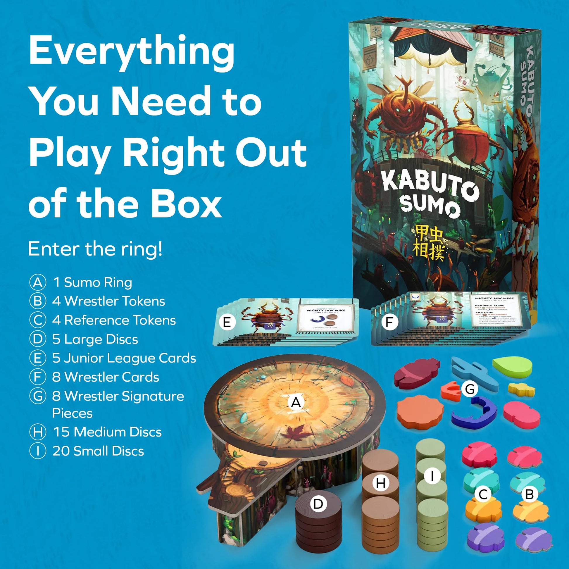 Allplay Kabuto Sumo Board Game | Family-Friendly Beetle Wrestling Strategy Game | 2-4 Players, Fast 15-20 Min Rounds, Wooden Pieces, Fun Tactical