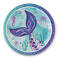 Royal Bluebonnet Mermaid Party Plates - 24 Sets of Purple Mermaid Paper Plates and Napkins Supplies, Sturdy 400 GSM Paper Products for Under the Sea