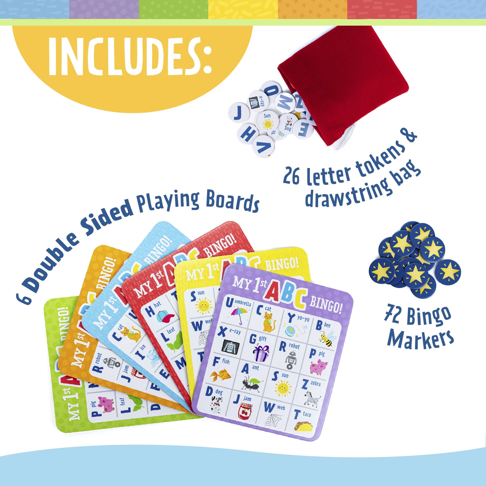 My First ABC Bingo Game: Alphabet & Sight Word Board Game for Kids Ages 4-8, Letter Recognition Phonics Learning for Preschool Kindergarten Classroom