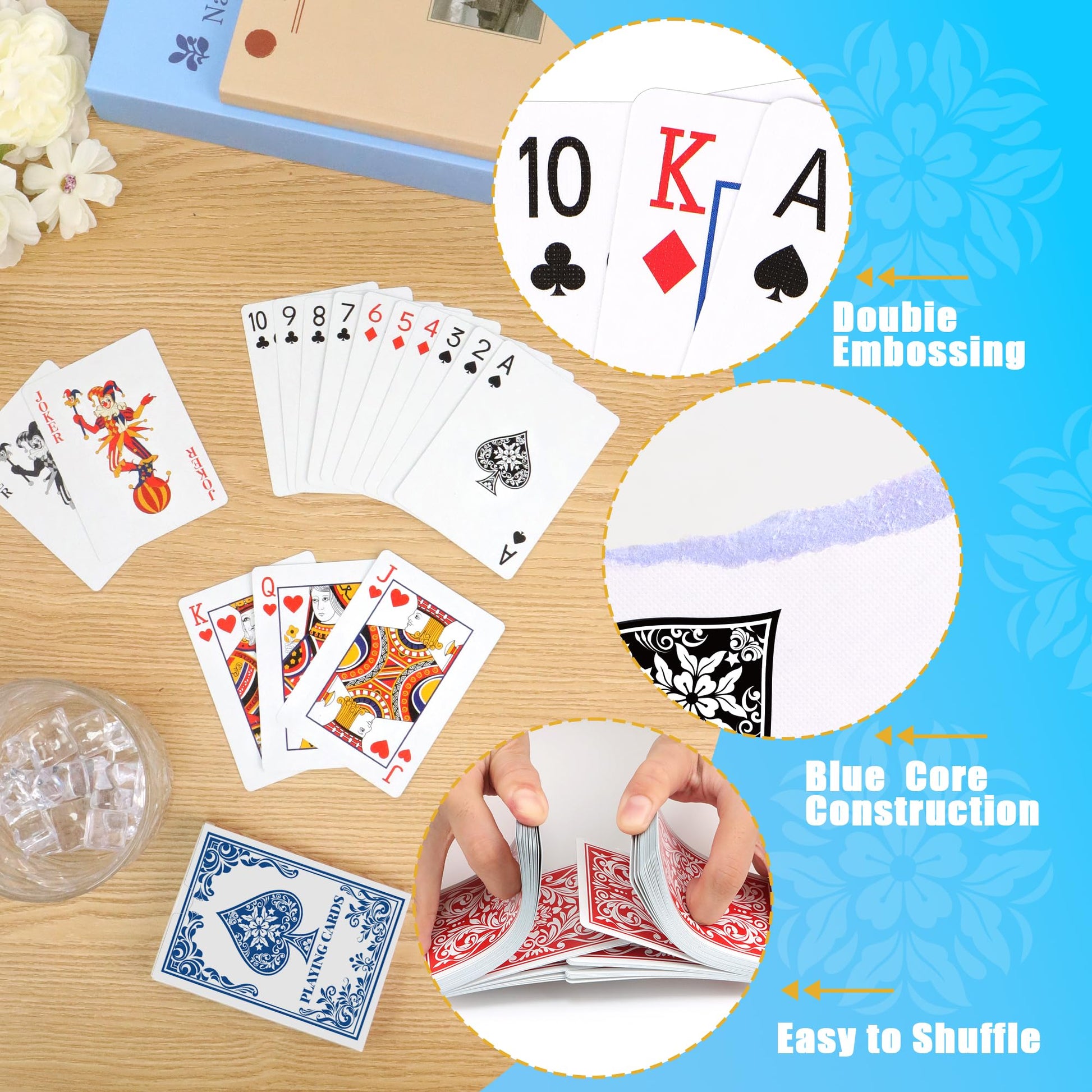 Playing Cards 12 Pack, 12 Decks of Playing Cards, Poker Size Standard Index, Playing Card Bulk for Adult Senior, Poker Cards Set for Card