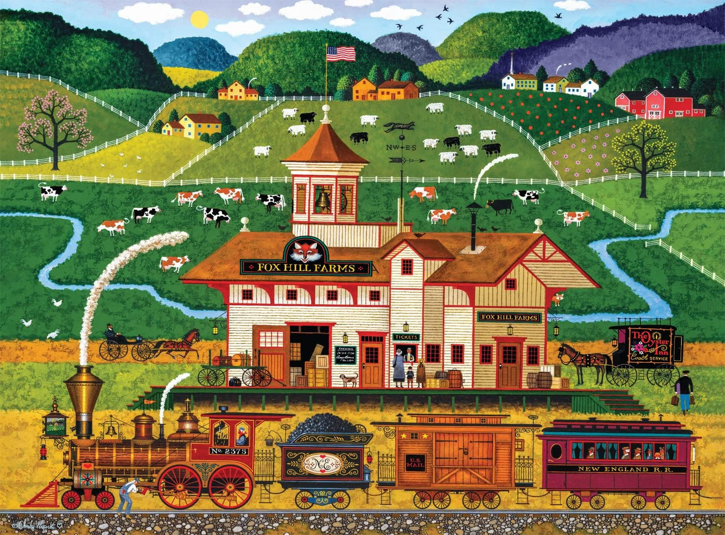 Buffalo Games - Charles Wysocki Fox Hill - 1000 Piece Puzzle for Adults