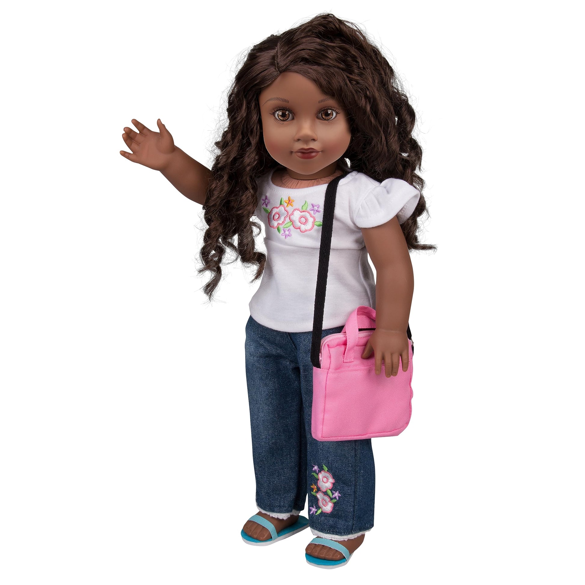 Dress Along Dolly Metal Laptop for 18-Inch Dolls - Premium Heavy-Duty Doll Computer with Pink Carrying Bag - Fits American Girl & Our Generation