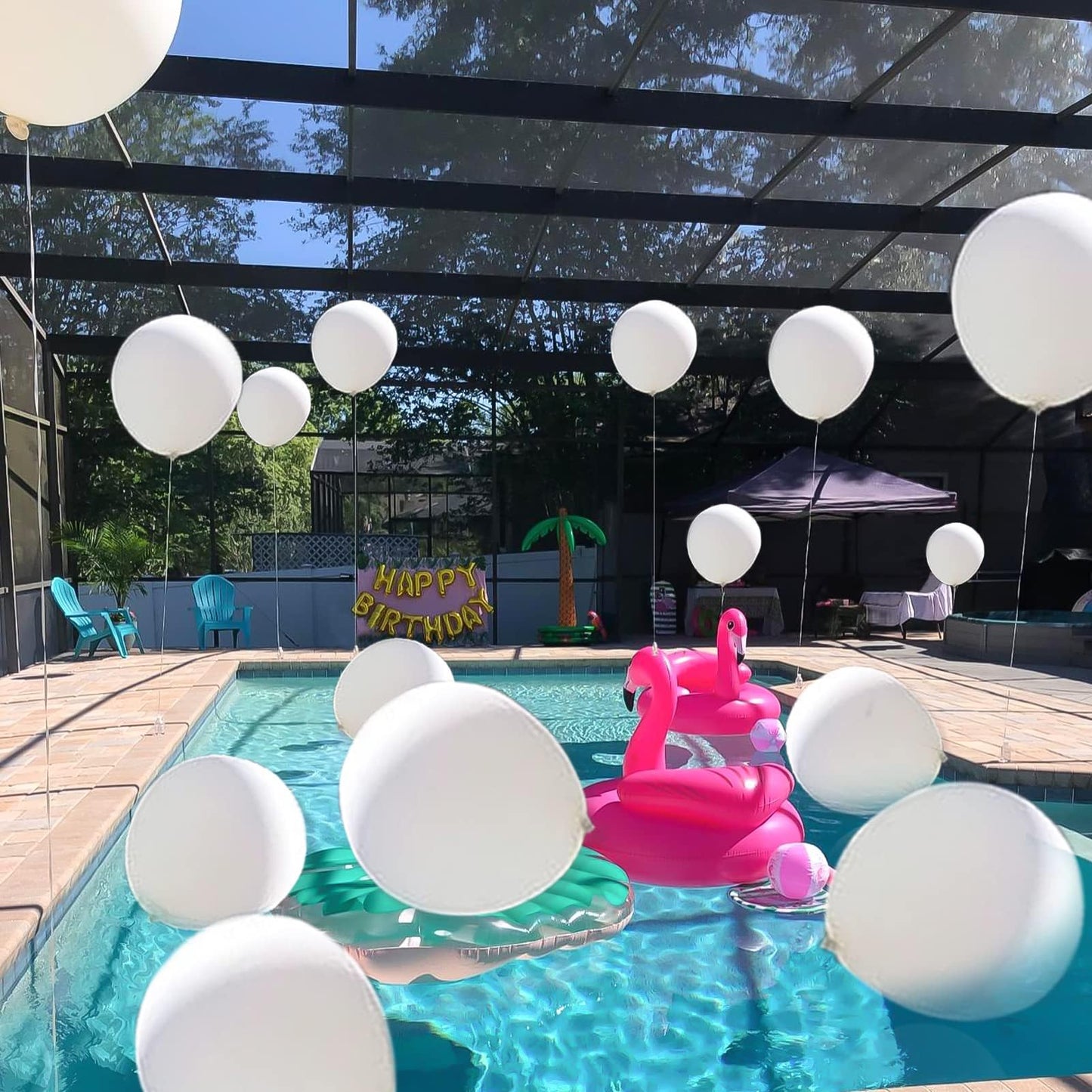 5PCS Big White Balloons Giant 36 Inch Large White Balloon Jumbo Balloon for Birthday Wedding Baby Shower Carnival Party New Year's Day Decorations