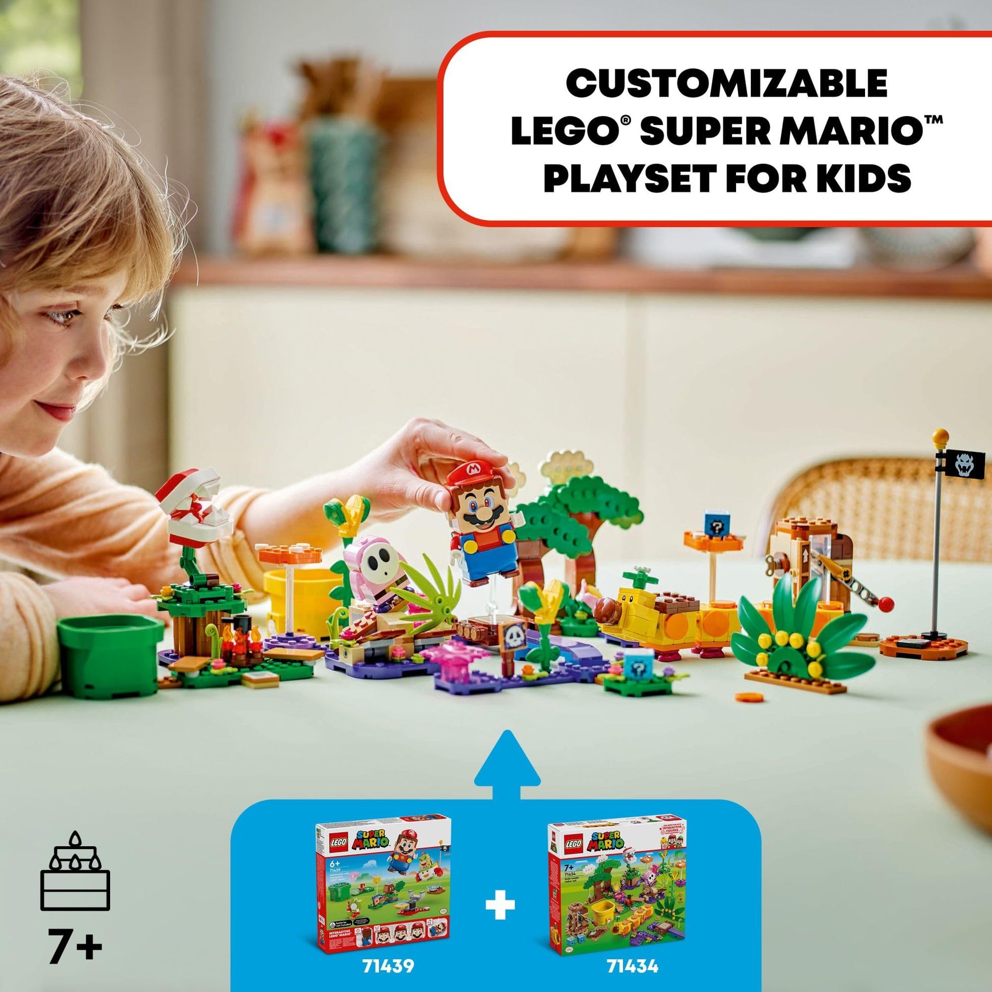LEGO Super Mario Soda Jungle Maker Set, Customizable Nintendo Birthday Gift, Mario Playset for Kids, Pink Shy Guy and a Wiggler, Jungle Toys for Boys