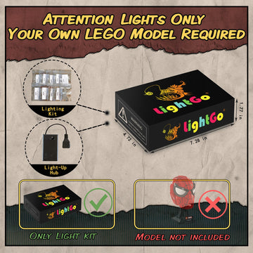 LightGo LED Lighting Kit Designed for Spider-Man's Mask Compatible with Lego 76285 Building Set - Not Include Model