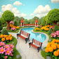 2Pcs Brown Miniature Park Bench Set, Street Seats and Garden Ornaments for Dollhouse and Fairy Garden Decor, Mini Bench Chairs for Train Platform