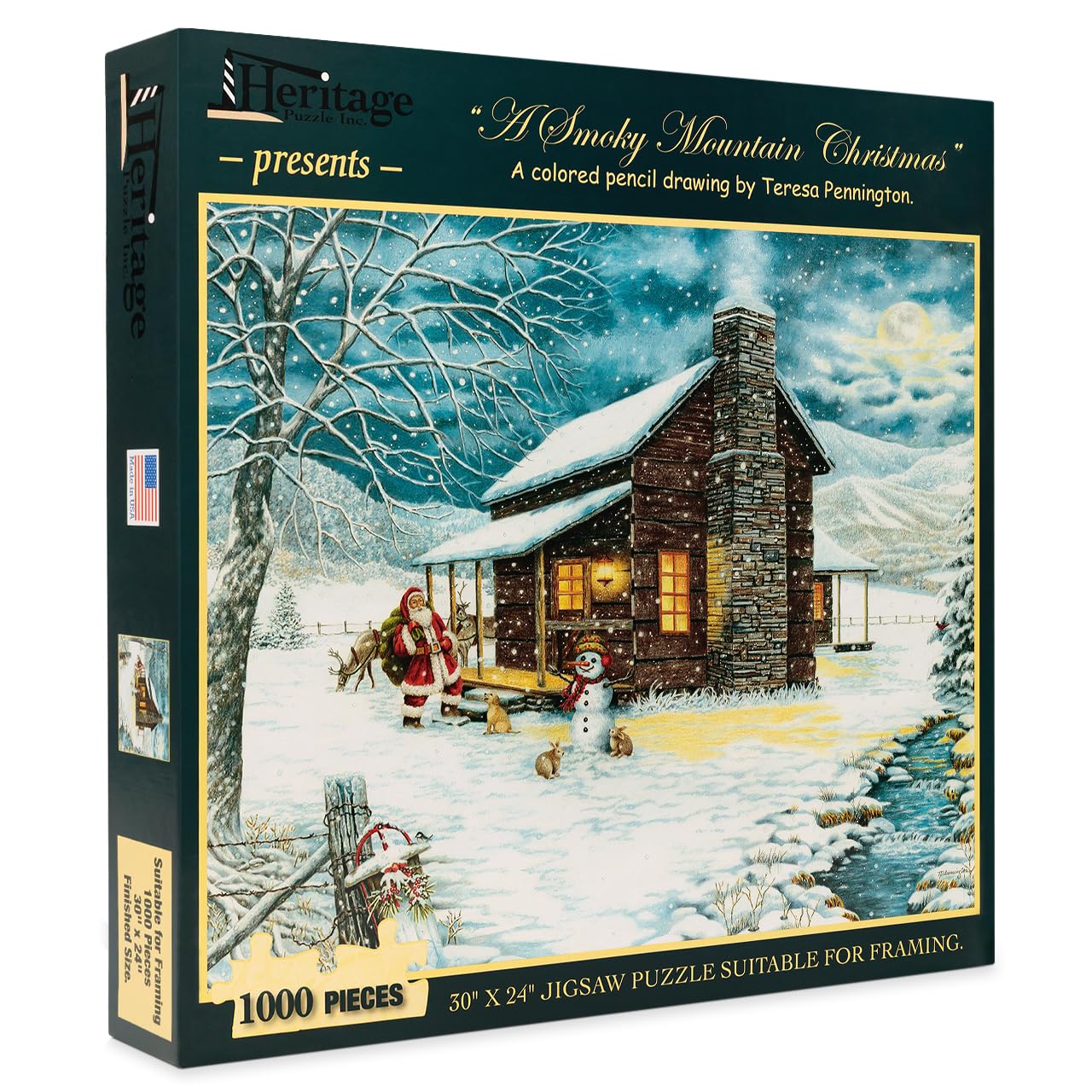 Heritage Puzzle A Smoky Mountain Christmas by Teresa Pennington 1000 Pieces