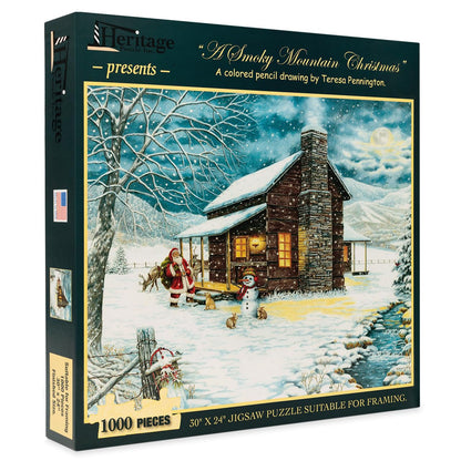 Heritage Puzzle A Smoky Mountain Christmas by Teresa Pennington 1000 Pieces
