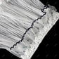 iLAND 1/12 Scale Accessories Miniature Dollhouse Curtains Delicate White Sheer Lace Curtains with Blue Trim 2PCS for Dollhouse Windows Furniture Cute