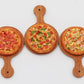 Mixed 3 Assorted Pizza Dollhouse Miniature on Wooden Tray, Dollhouse Food Dollhouse Kitchen Miniature