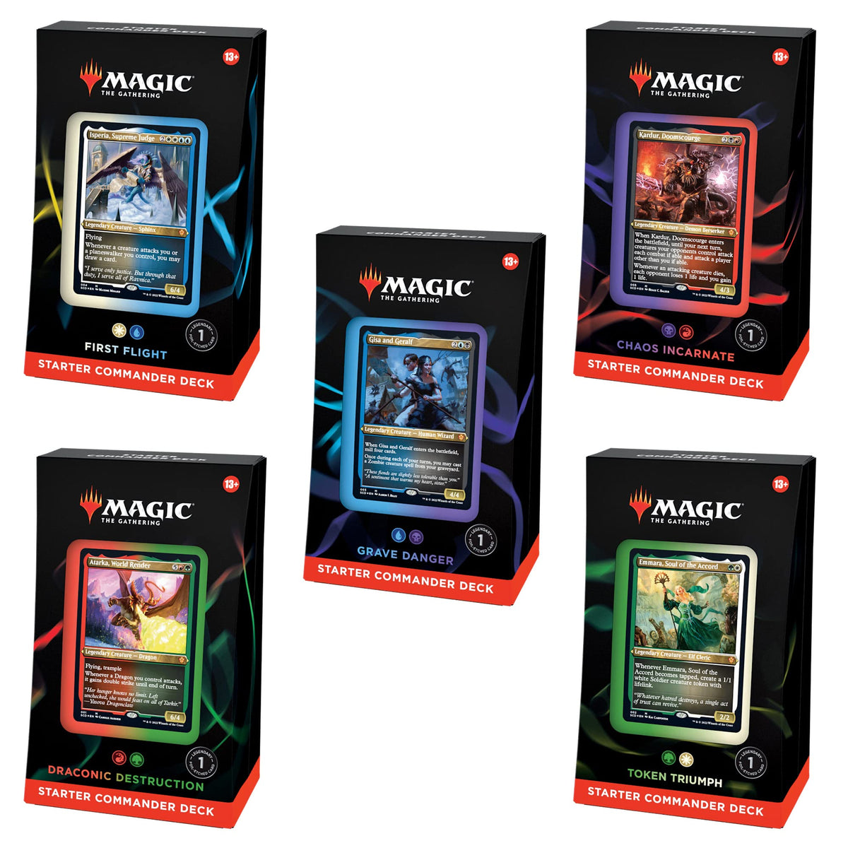 Magic: The Gathering Starter Commander Deck Bundle - Includes All 5 Decks