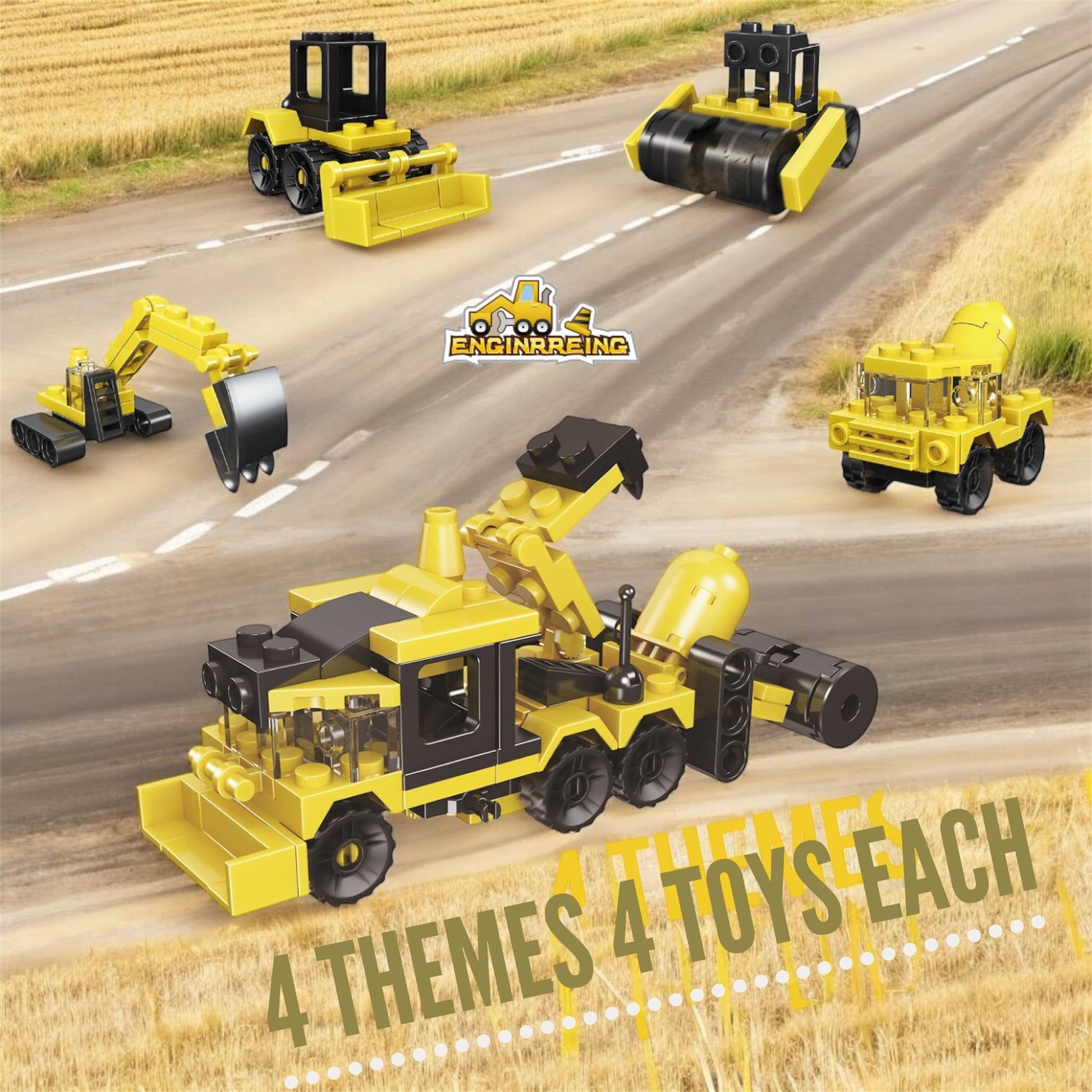 QStar Mini 16 Car Building Blocks Compatible with Lego Party Favors for Kids, Prizes for Kids Classroom, Goodie Bag Fillers