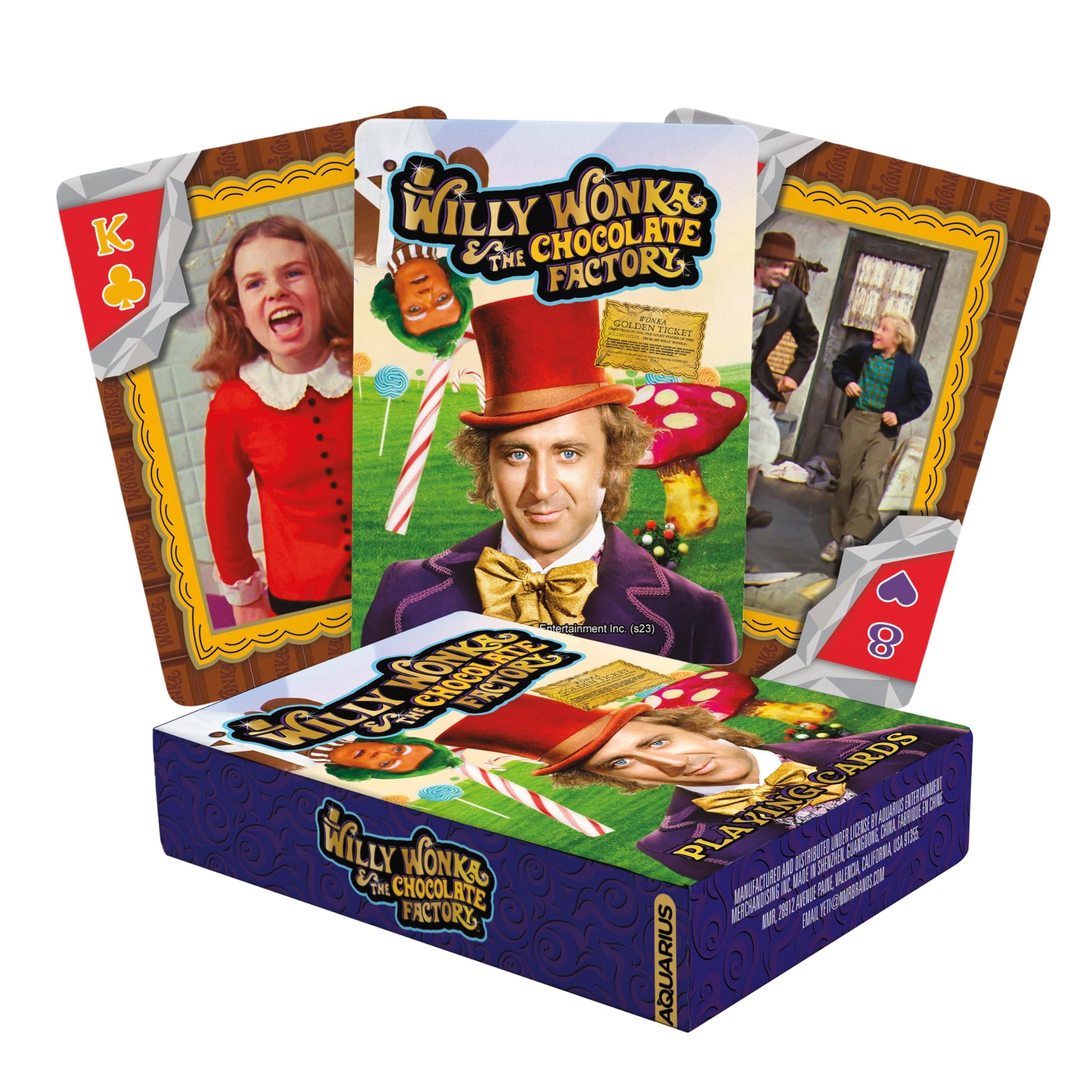 Aquarius Willy Wonka Playing Cards - Willy Wonka Themed Deck of Cards for Your Favorite Card Games - Officially Licensed Willy Wonka Merchandise