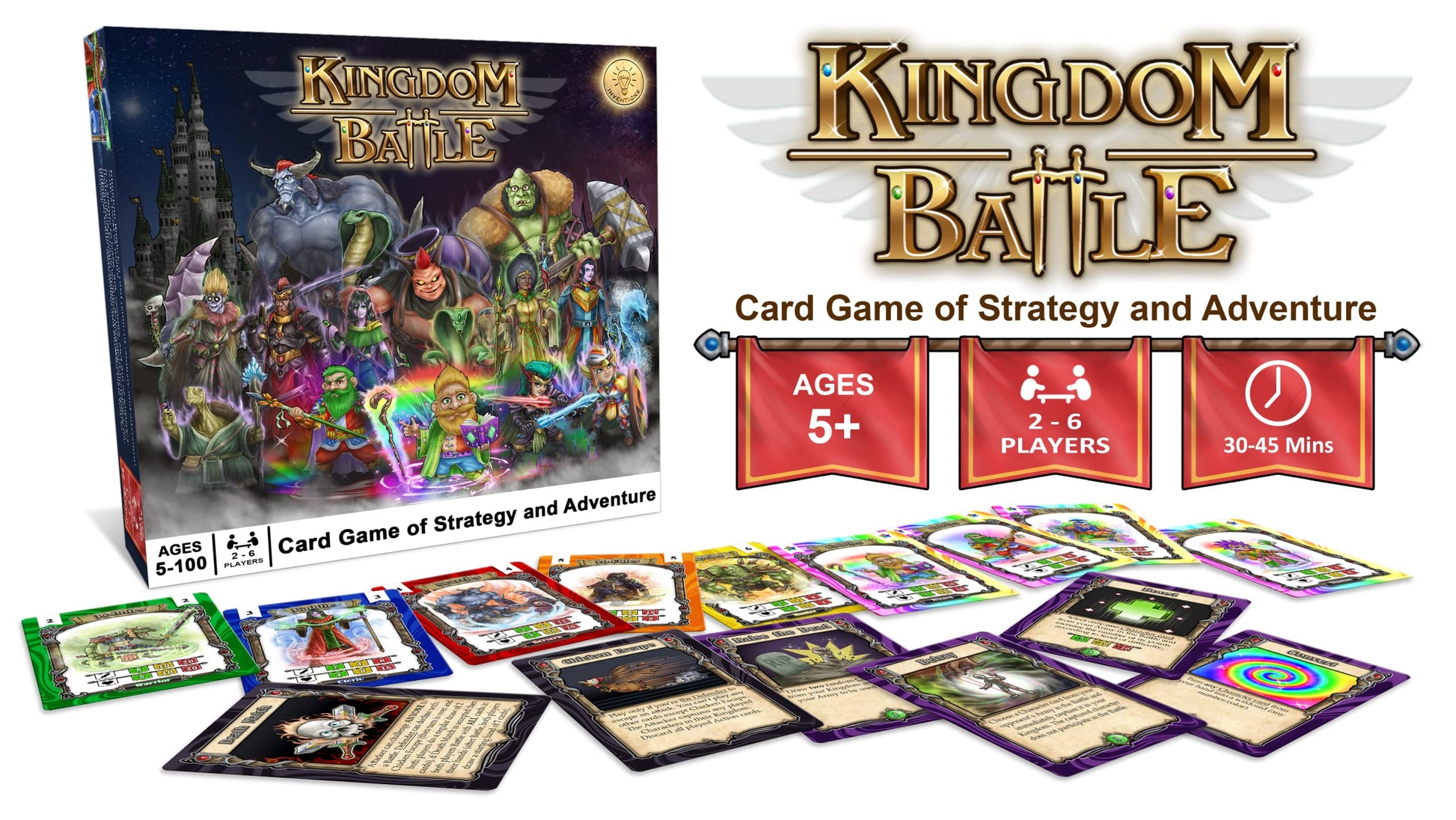 Mind Inventions Kingdom Battle - Math Card Game of Strategy and Adventure, Ages 5+