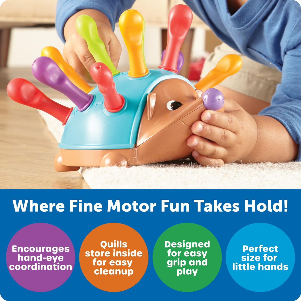 Learning Resources Spike The Fine Motor Hedgehog - Toddler Montessori Toys, Stacking Shape, Gifts For Boys And Girls, Sorting And Matching Skill