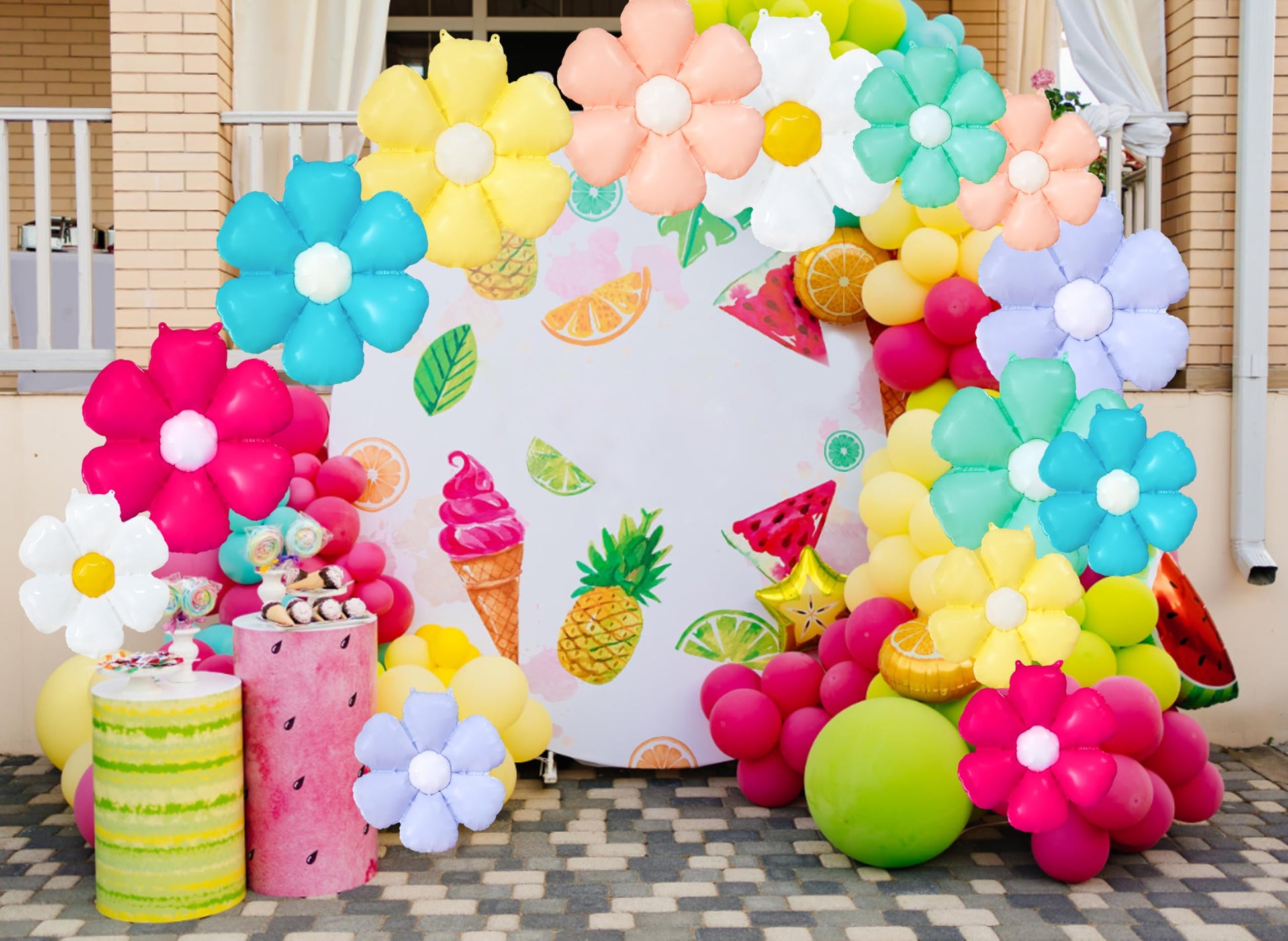 BCCSNNM 14PCS Daisy Balloons, Colorful Flower Balloons Party Decor