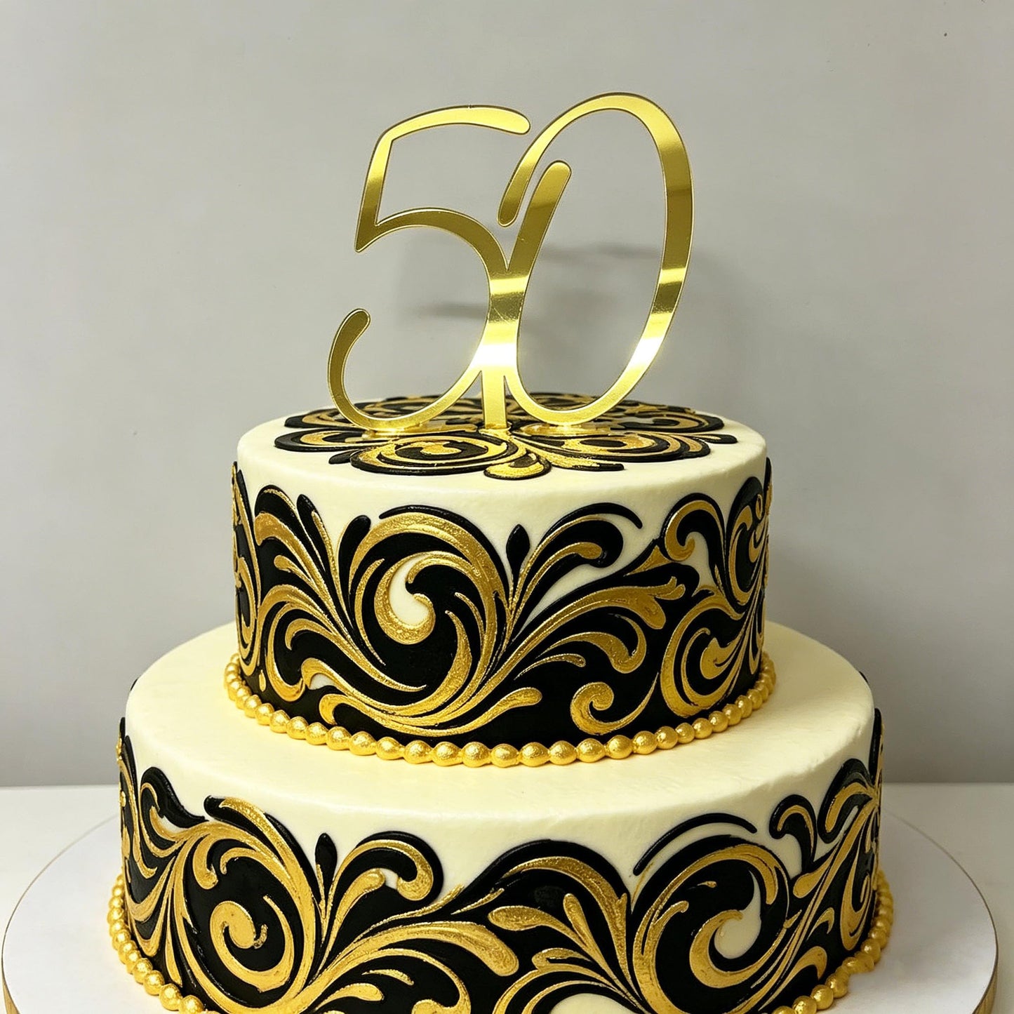Happy 50th Birthday Cake Topper,Gold Number 50 Cake Decoration,50 Cake Topper,Fifty Cake Topper,50th Theme for Golden Wedding Birthday Anniversary