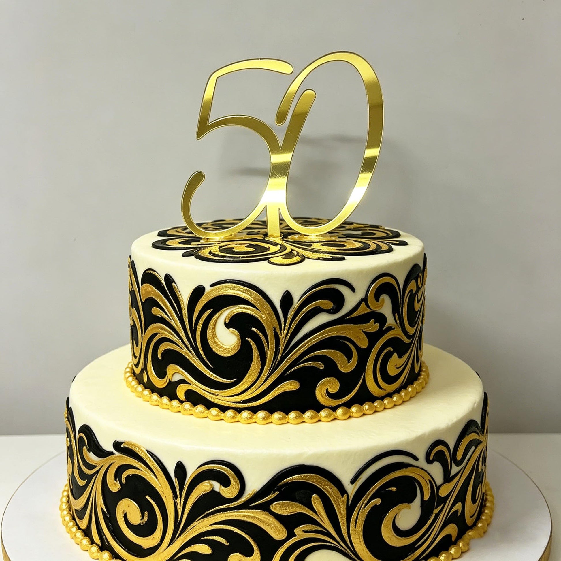 Happy 50th Birthday Cake Topper,Gold Number 50 Cake Decoration,50 Cake Topper,Fifty Cake Topper,50th Theme for Golden Wedding Birthday Anniversary