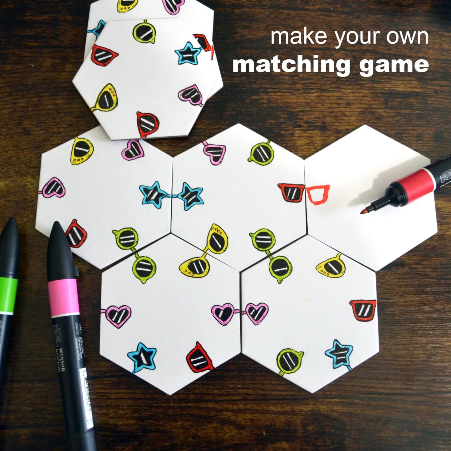 Apostrophe Games Hexagon Board Game Tiles - 20Pcs Large Game Board Pieces - Blank Game Board Chits, Same Size as Settlers of Catan - Create Your Own