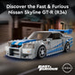 LEGO Speed Champions 2 Fast 2 Furious Nissan Skyline GT-R (R34), Race Car Toy Model Building Kit, Collectible with Racer Minifigure, 2023 Set