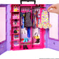 Barbie Fashionistas Ultimate Closet & 6 Hangars, Purple with Fold-Out Rack & Carrying Handle, Portable Storage for Fashion Doll Clothes & Accessories