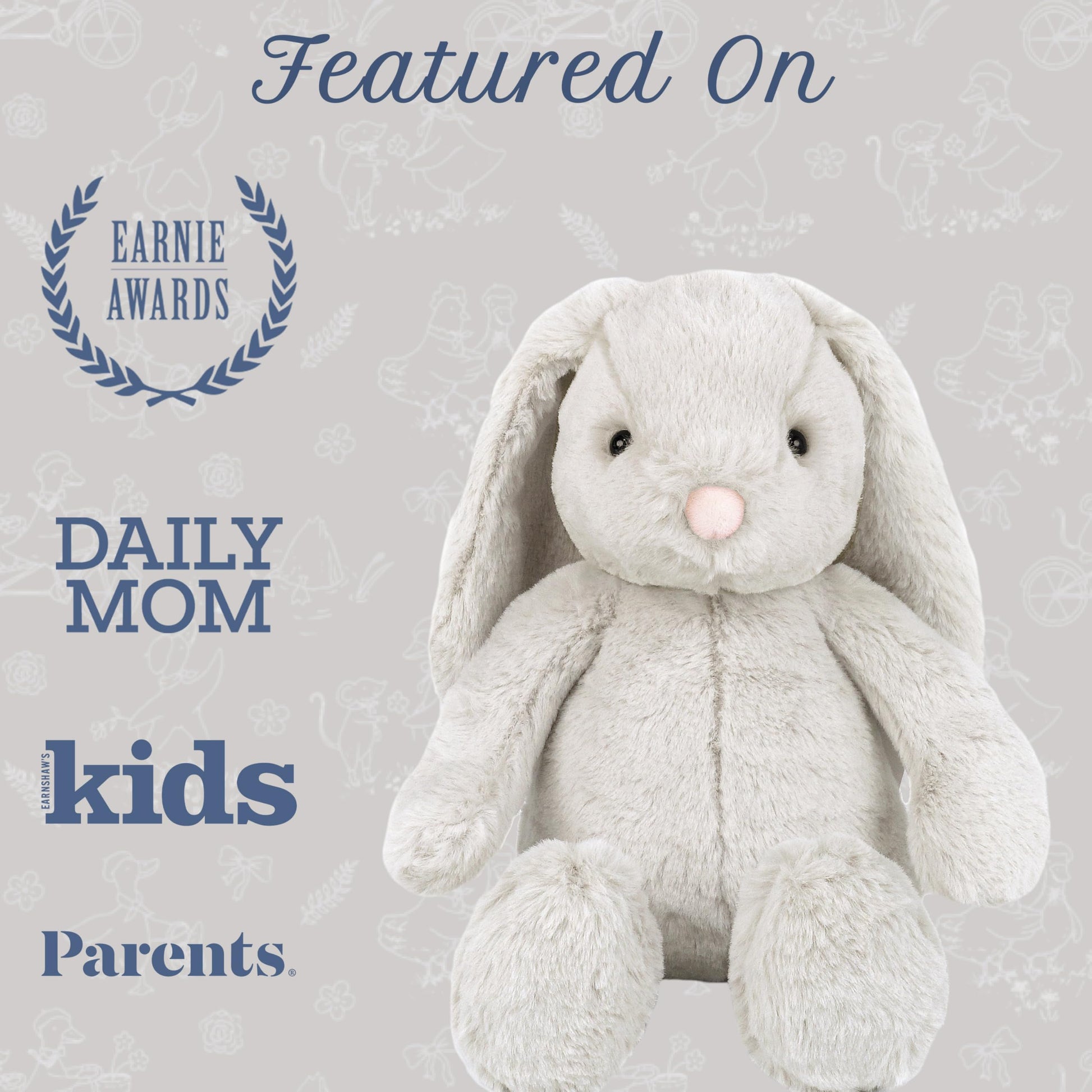 MON AMI Sterling Bunny 13-Inch Stuffed Rabbit, Soft Bunny Plush Toy Gift