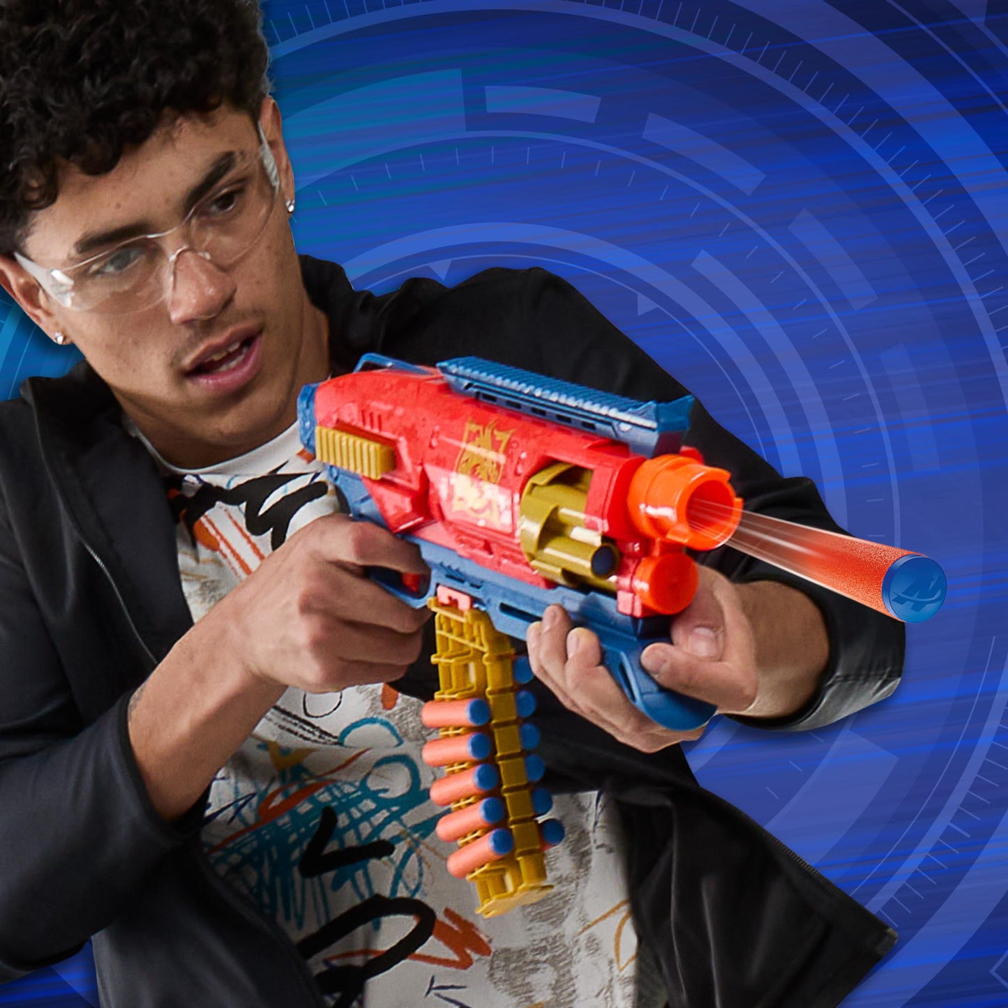 Nerf Loadout Shadowspeed Recon Blaster, 14-Dart Storage Attachment Accessory, 6-Dart Revolving Cylinder, 14 Nerf N1 Darts, Kids Toys & Gifts, Ages 8+