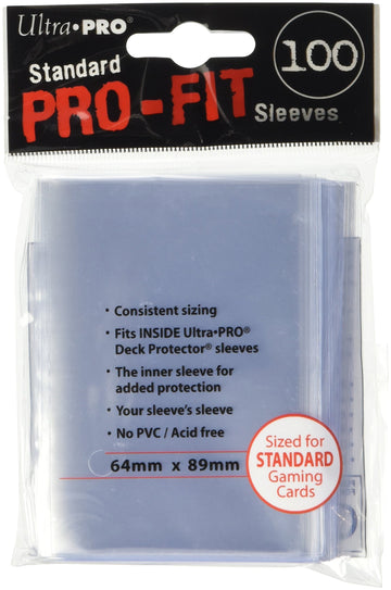 Ultra Pro FBA_ULP82712, (X500) Soft Card Sleevespro-Fit MTG Pokemon Standard Deck Size (5 Pack of 100), Clear