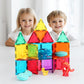 PicassoTiles Magnetic Tiles Dinosaur Egg Set 4 Dinos with 2 Hatchable Eggs Character Action Figures Accessory for Magnet Tile Building Construction