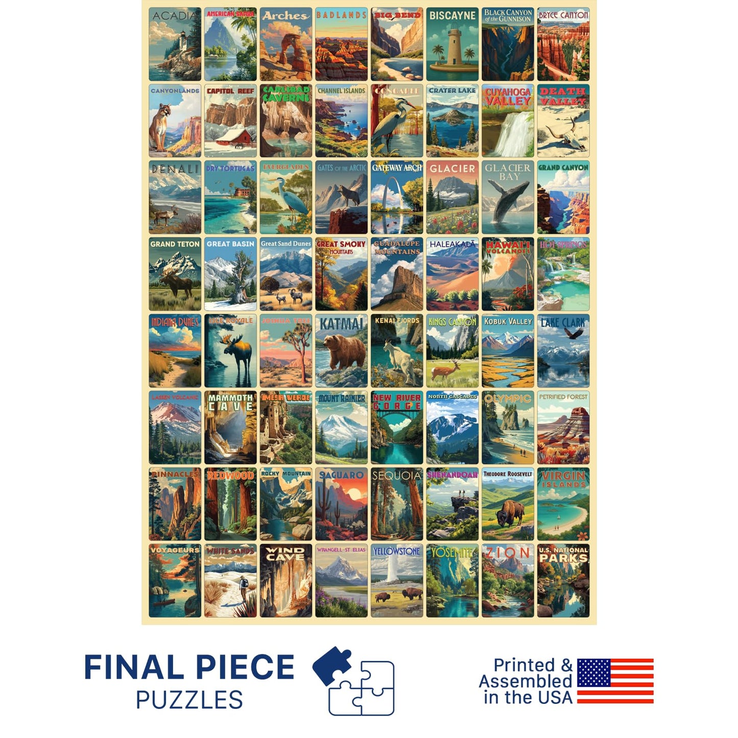 National Parks (#9) - 1000 Piece Jigsaw Puzzle for Adults | Premium European Blue Board | Satin Low-Glare Finish | Ribbon Cut | Bonus Poster |