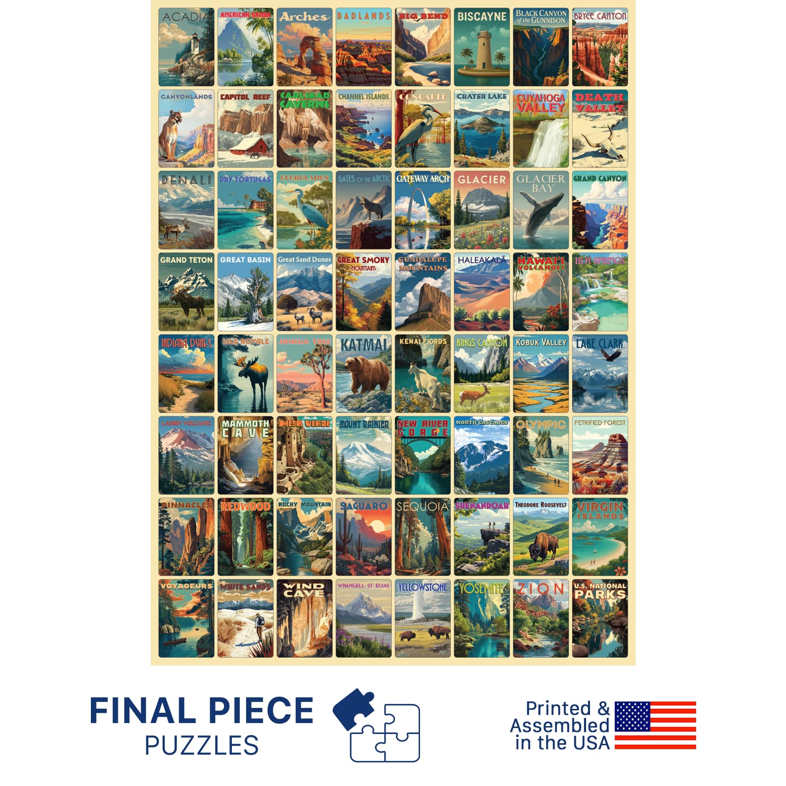 National Parks (#9) - 1000 Piece Jigsaw Puzzle for Adults | Premium European Blue Board | Satin Low-Glare Finish | Ribbon Cut | Bonus Poster |