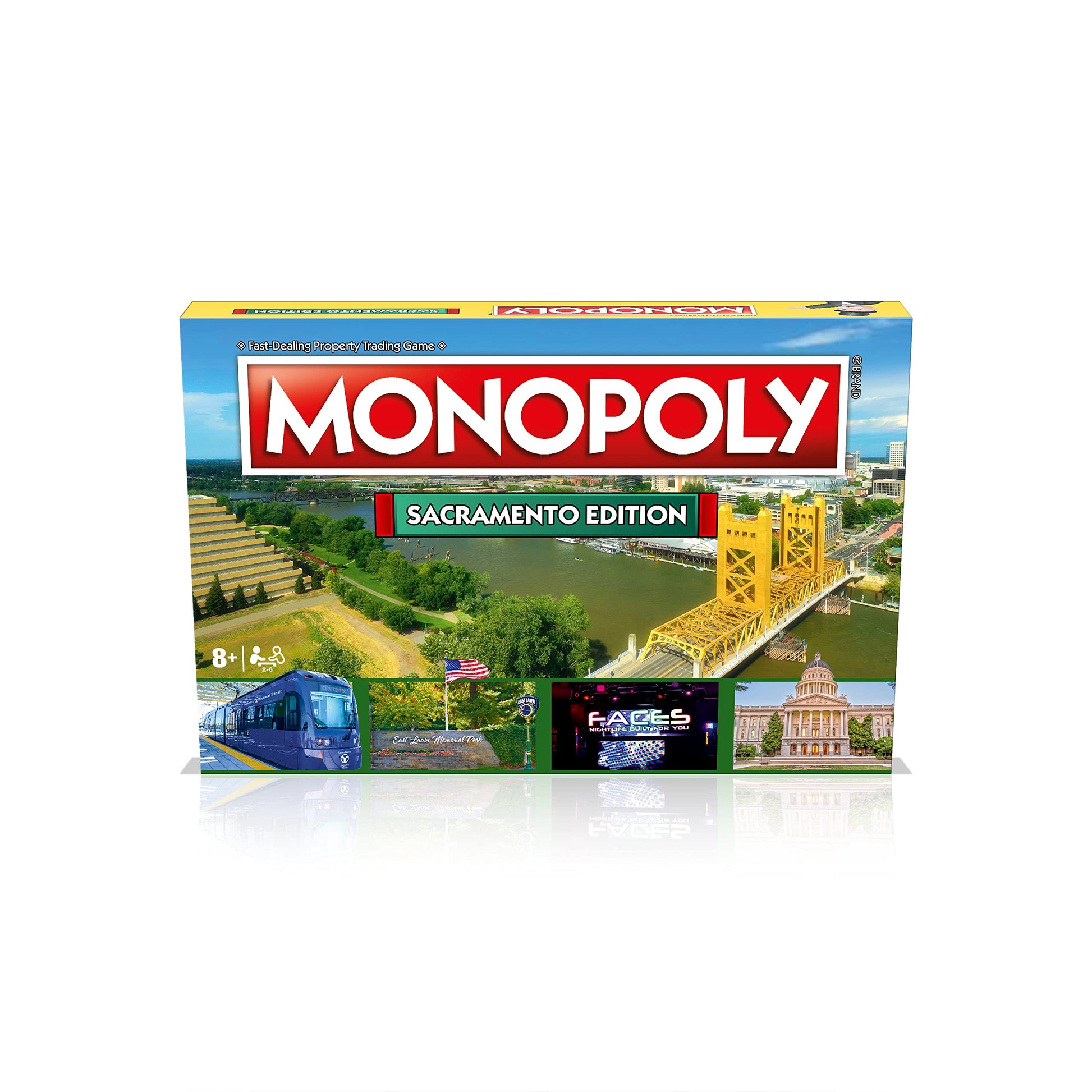 Monopoly Board Game Sacramento Edition: 2-6 Players Family Board Games for Kids and Adults, Board Games for Kids 8 and up, for Kids and Adults, Ideal