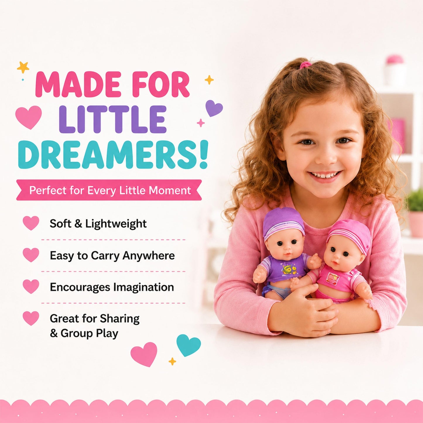 Liberty Imports 6 Pack - Baby Dolls Cute Little Vinyl 8" Infant Dolls, Mini Nursery Toys for Girls, Kids Toddlers - Bulk Gift Bundle Party Favors