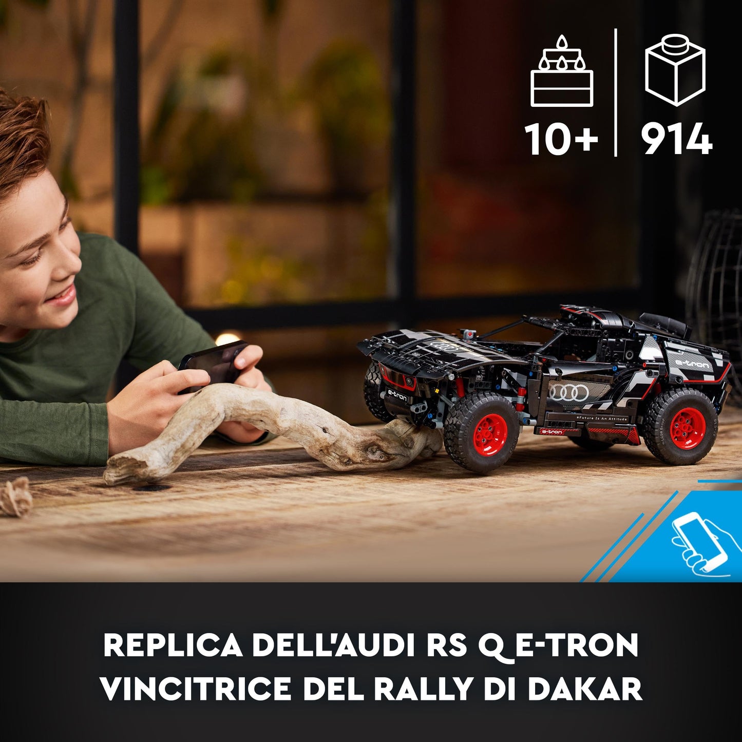 LEGO Technic Audi RS Q e-tron 42160 Advanced Building Kit for Kids Ages 10 and Up, This Remote Controlled Car Toy Features App-Controlled Steering and