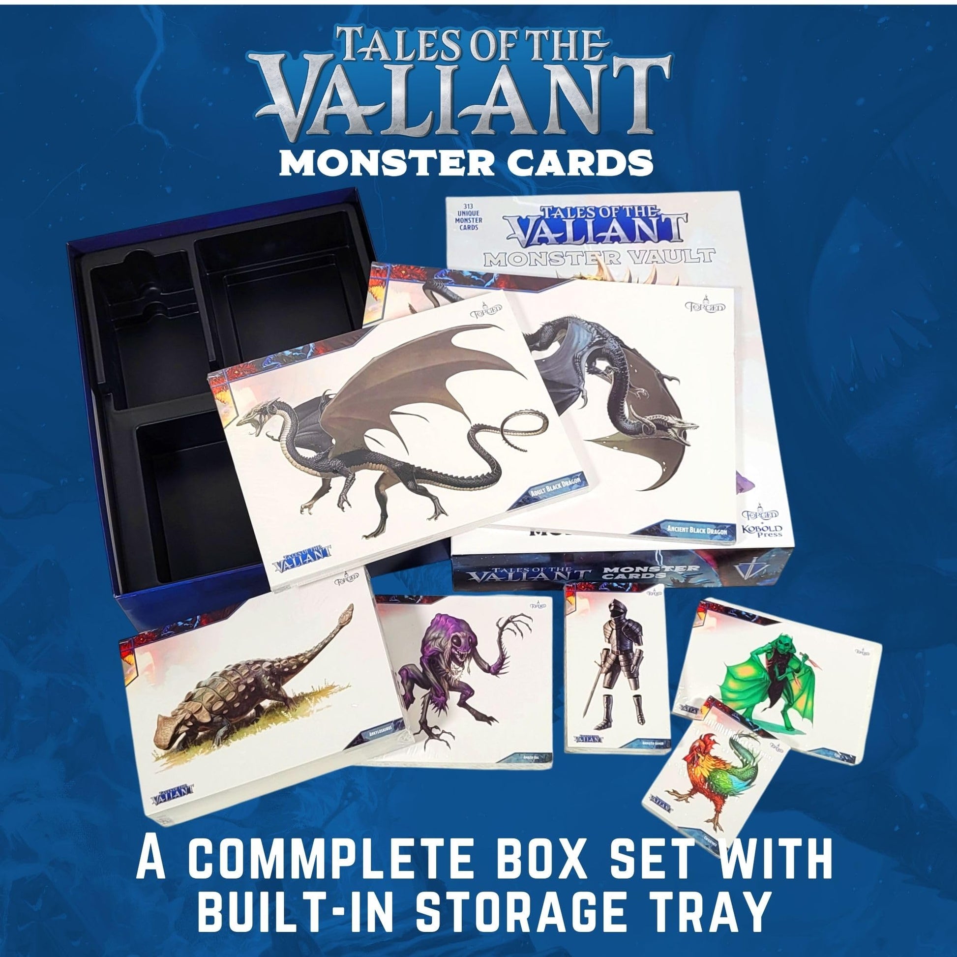 Forged Dice Co. Monster Cards Tales of the Valiant Monster Vault - 313 Full-Color Fantasy Creatures for Dnd 5E Compatible RPGs - Quick Reference Deck