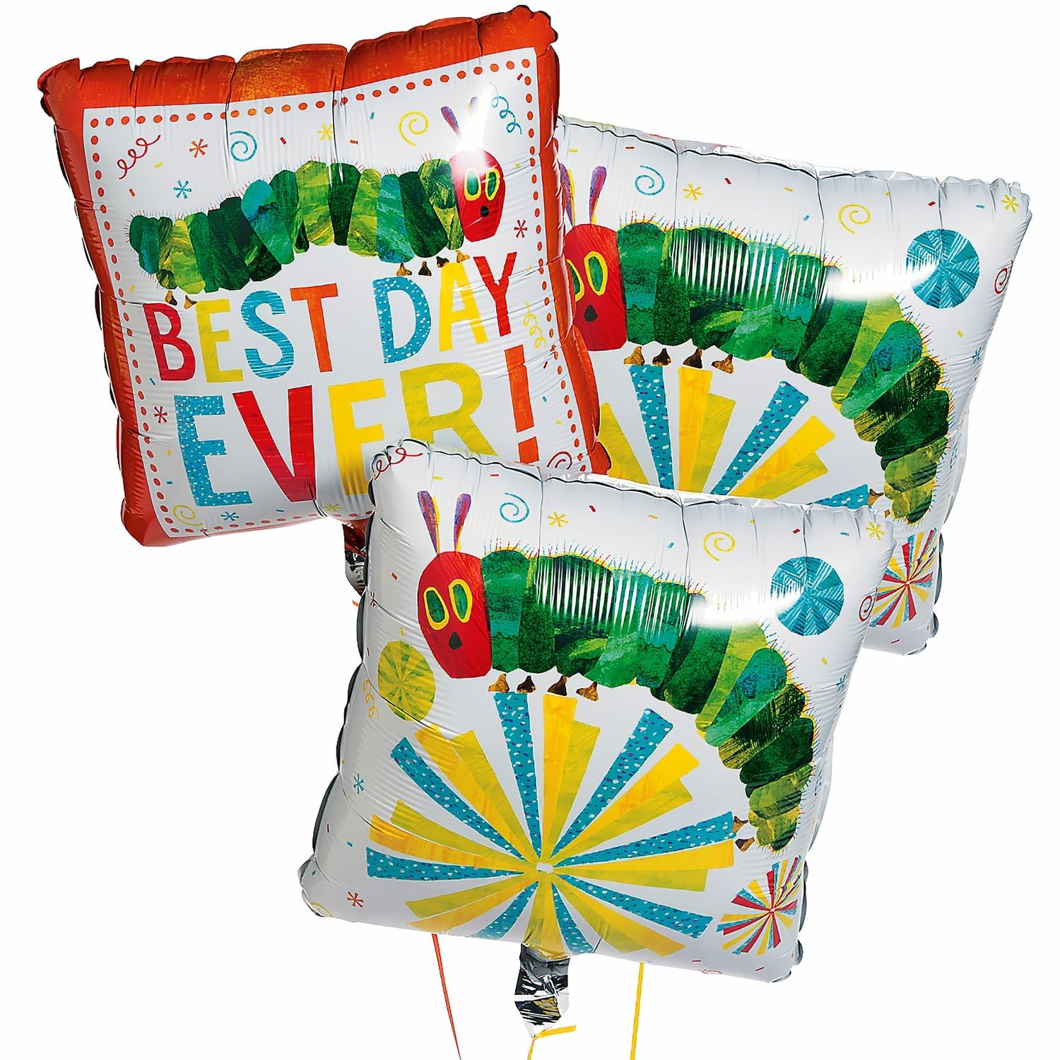 Eric Carle's The Very Hungry Caterpillar Mylar Balloons - 17"(Pack of 3) - Vibrant & Delightful Party Decor - Perfect for Celebrating Children's