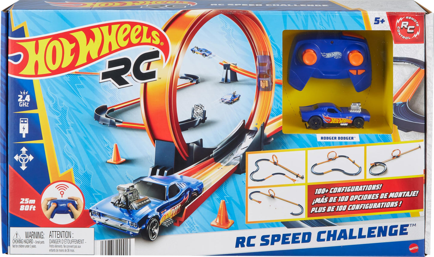 Hot Wheels RC Speed Challenge Track Set & Remote-Control Toy Car