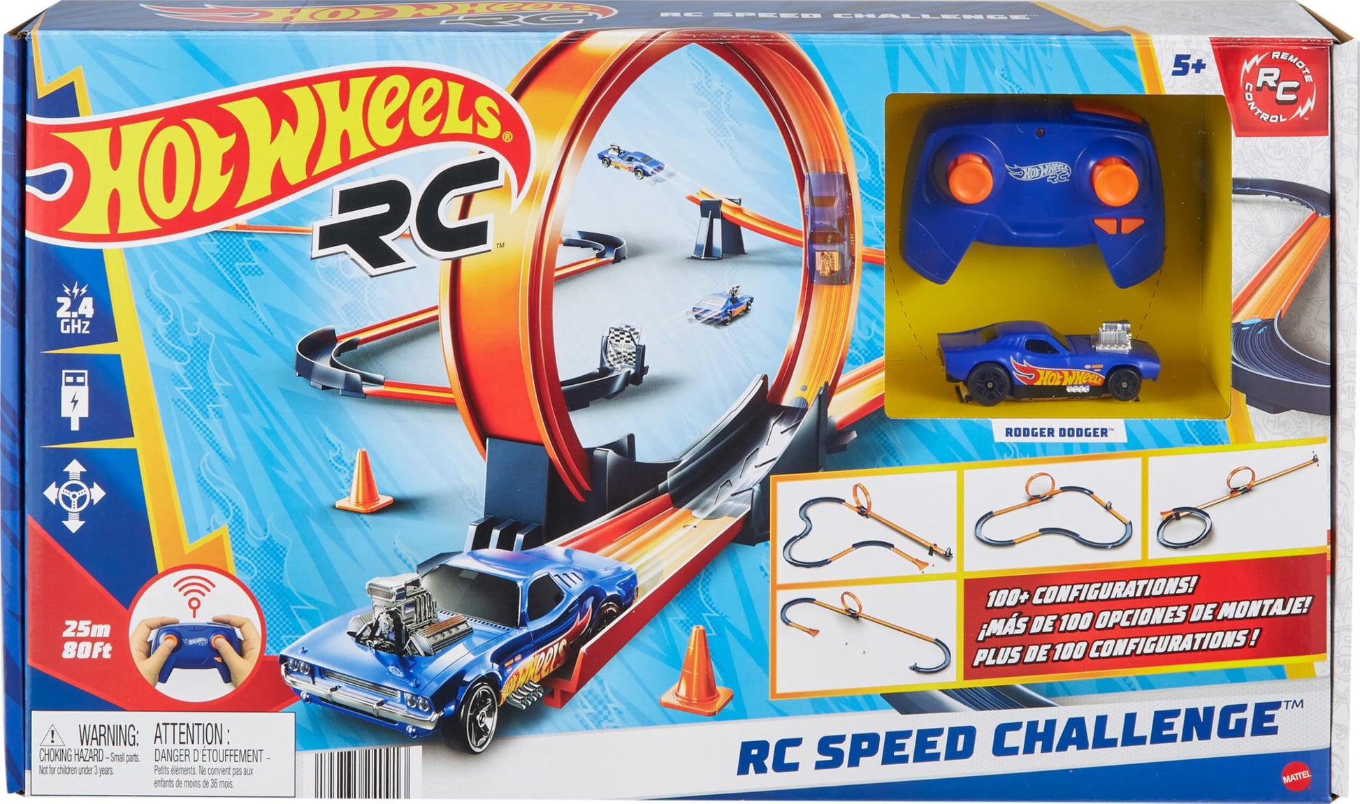 Hot Wheels RC Speed Challenge Track Set & Remote-Control Toy Car