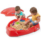 Simplay3 Coastal Crab Fully Assembled Sandbox for Kids, Toddler Outdoor Sand Box with Lid for Playground, Backyard, Ages 1.5 to 5 Years, Made in USA