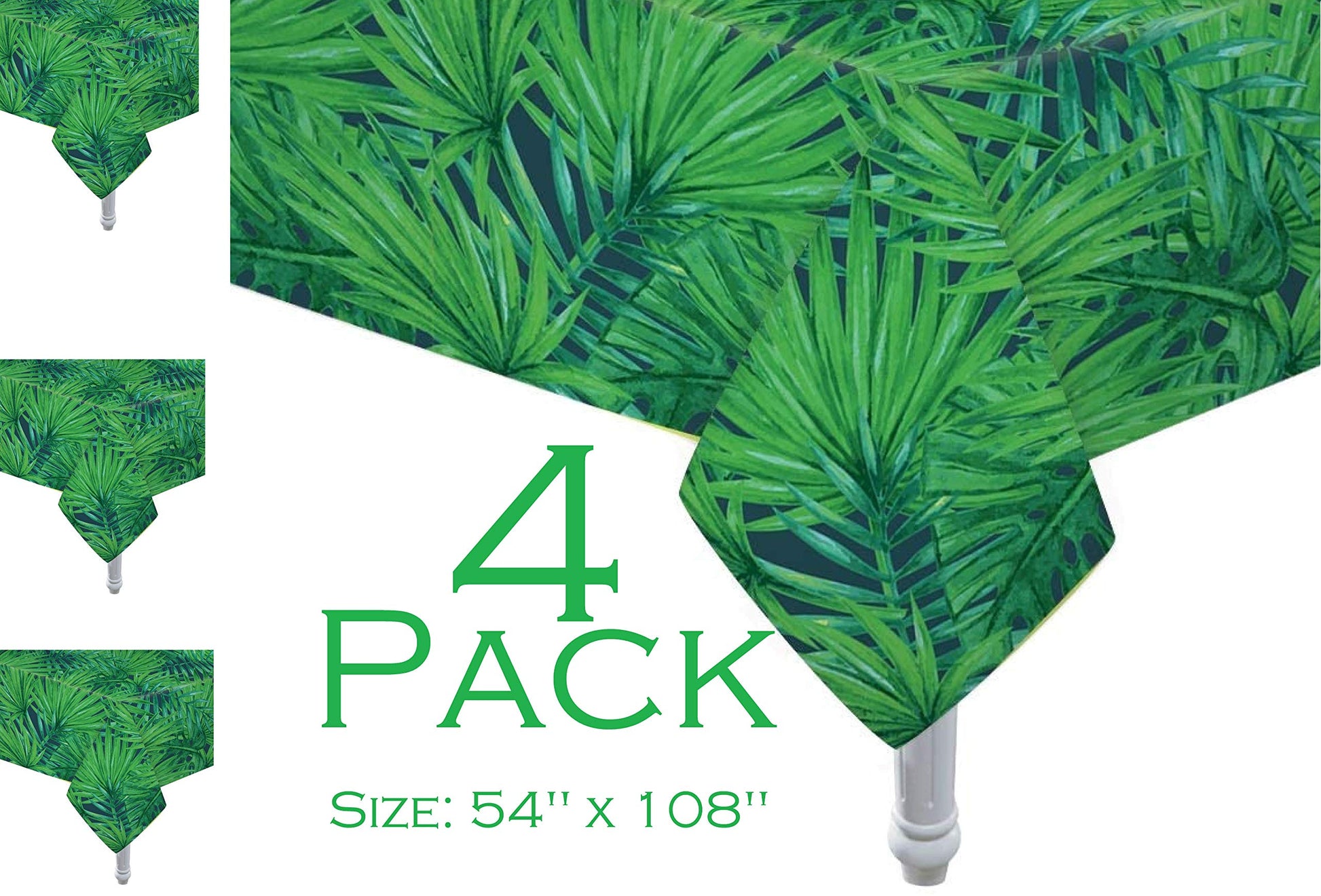 Oojami 4 Pack Safari Jungle Tablecloth Disposable Plastic 54 x 108 in