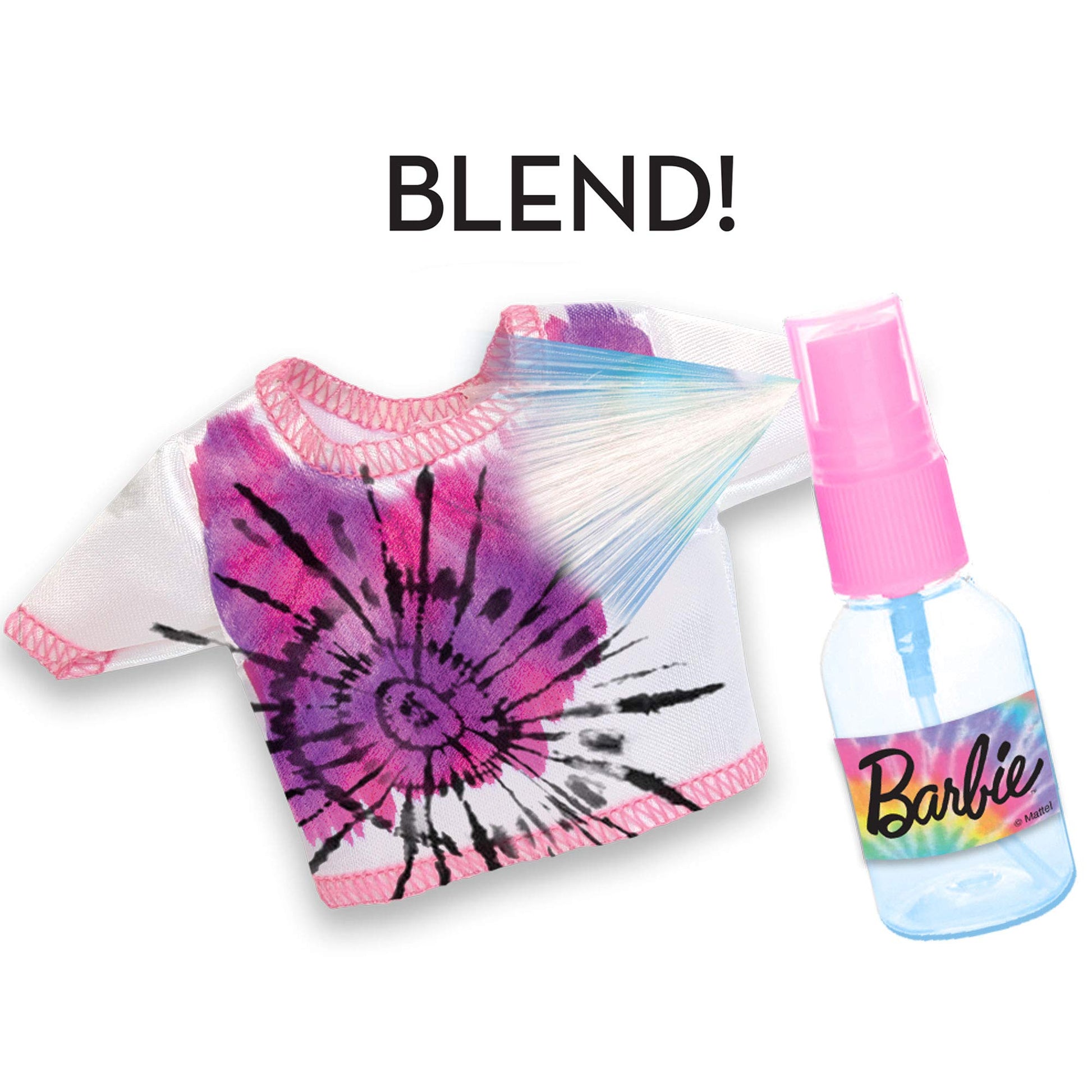 Tara Toys Barbie Tie-Dye Fashion Designer Kit - DIY Design Set for Girls with Dresses, Markers, Stickers & Tools - Create Real Barbie Outfits, Craft