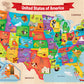 MasterPieces 44 Piece Jigsaw Puzzle for Kids - USA Map Wood Puzzle - 16.5"x11.8"