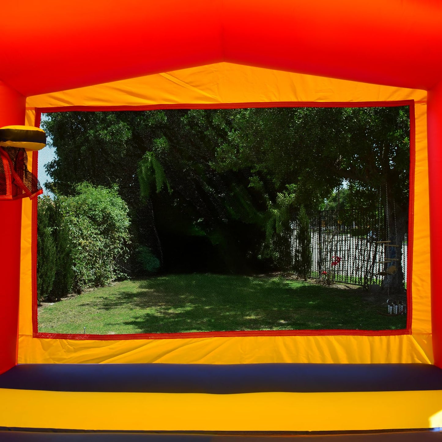 JumpOrange Rainbow Commercial Grade Bounce House for Kids and Adults 13x13 (with Blower), Basketball Hoop, Outdoor Indoor, Big Inflatable, Birthday