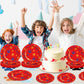 40 Pieces Dog Paw Print Birthday Party Supplies Include 20 Plates, 20 Forks,Puppy Theme Party Decorations, Ideal for Picnics, Baby Showers