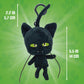 Miraculous Ladybug - Kwami Lifesize Plagg, 5-inch Cat Plush Clip-on Toys for Kids, Super Soft Collectible Stuffed Toy with Glitter Stitch Eyes