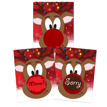 My Scratch Offs - 26 Pack Rudolph The Red Nose Reindeer Scratch Off Game Cards, 3x4-Inch, Festive Christmas Raffle Tickets for Adults, Fun Holiday